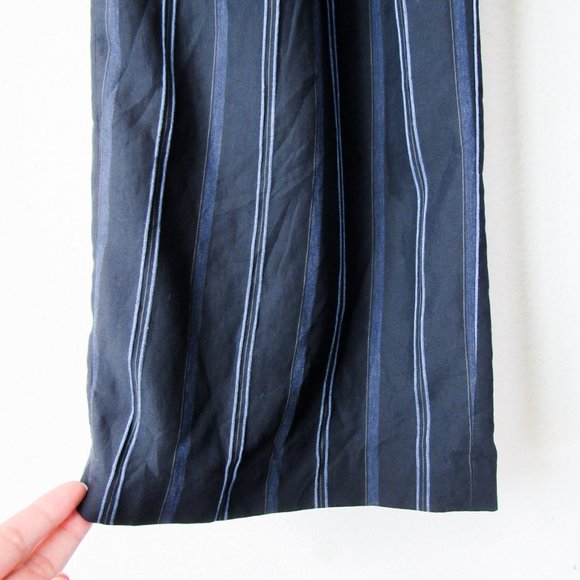 VINCE Navy Striped Straight Leg Trousers High Waist Pants ~Orig. retail $395 - Picture 9 of 12